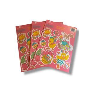 Vintage American Greetings Set of 3 Easter Vinyl Clings Window Decorations